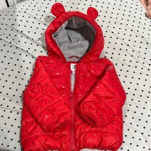 GAP Red hearts Jacket with Ear Details Primaloft warm